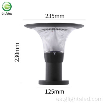 Luz de pilar solar led ip65 al aire libre impermeable blanca cálida